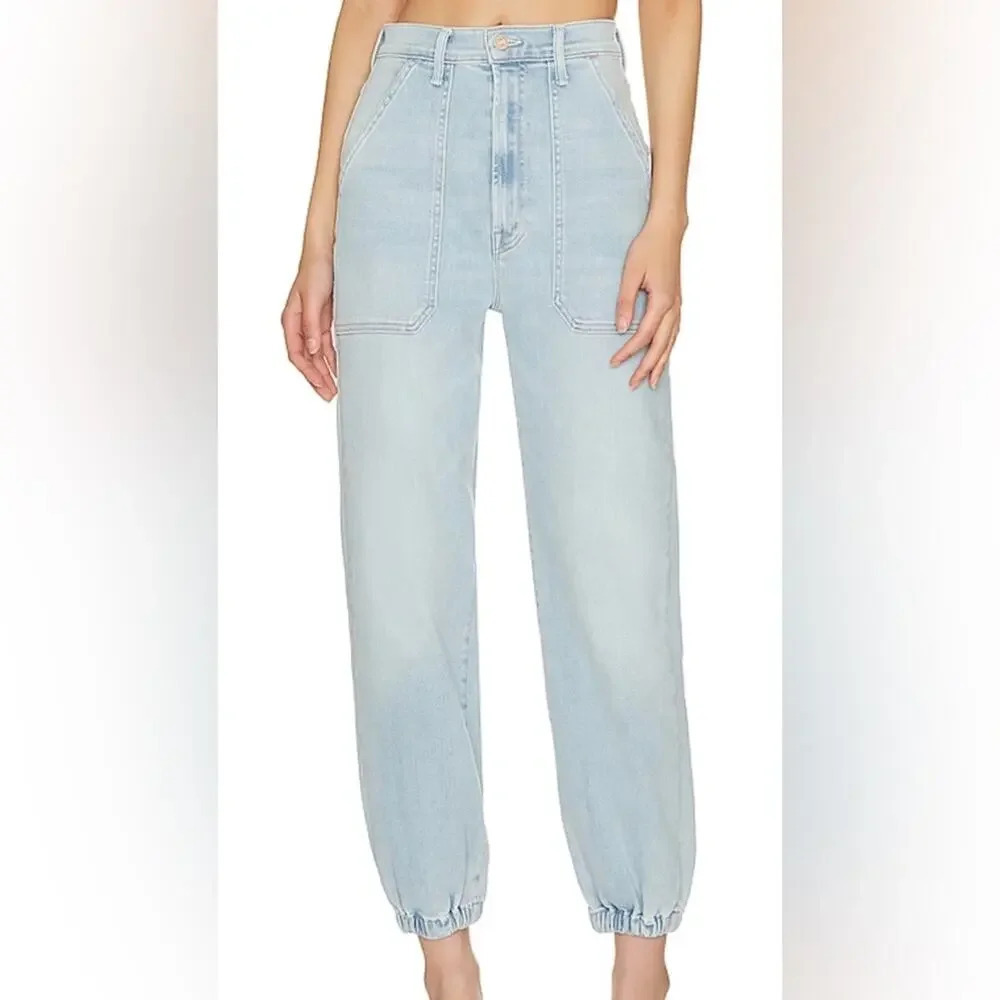 Mother The Wrapper Patch Springy Ankle Chill Pill Blue Size 30